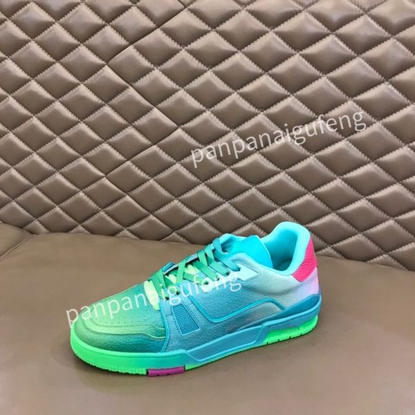 

2023 r sneakers calfskin casual shoes men women vintage trainer reflective sneaker mens platform shoe white womens leather trainers rd220632, Black