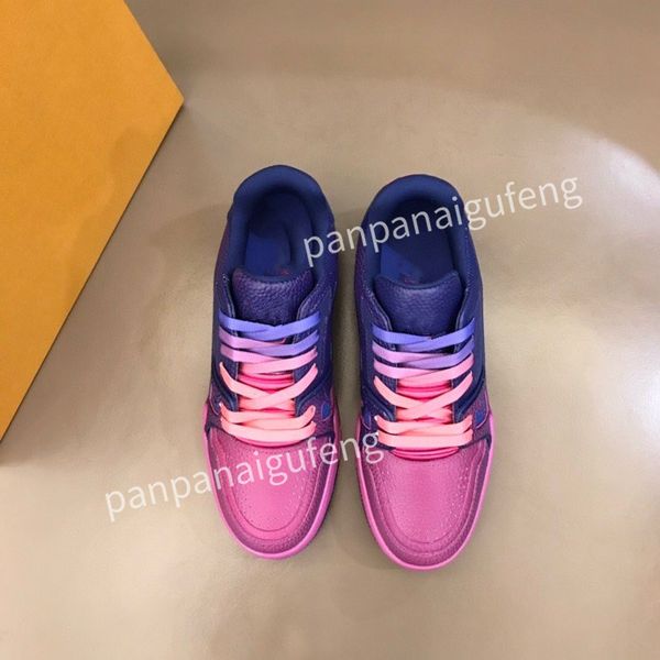 

new designer sneakers calfskin casual shoes men women vintage trainer reflective sneaker mens platform shoe white womens leather trainers rd, Black