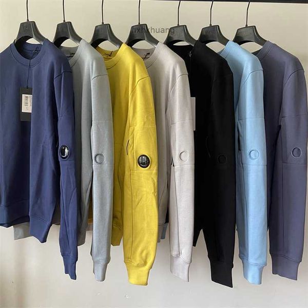 

22ss men one lens glasses jacket brand hoodies casual long sleeve jumpers designer cp sweatshirt mens luxury hood o-neck pullover clothing, Black