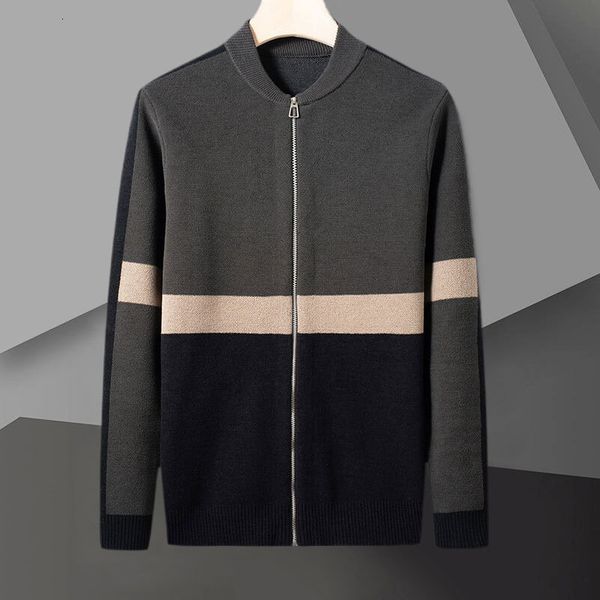 

men's sweaters contrasting stripes knitting cardigan man long sleeve slim fit sweater fall male garment coat hombre botones 230823, White;black