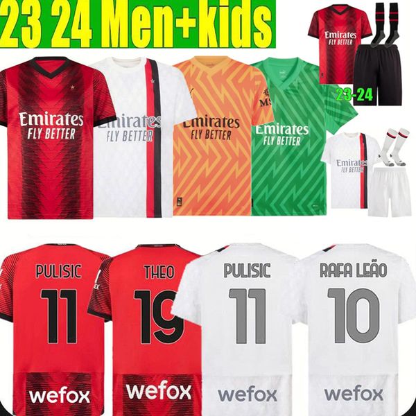 

reijnders 23 24 koche soccer jerseys ac milans giroud de ketelaere rafa leao football shirt fourth 4th men kids kit uniforms 2023 2024 pulis, Black;yellow