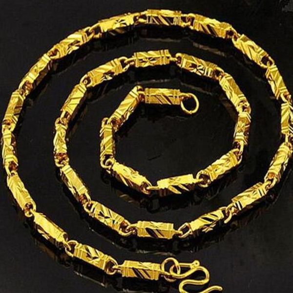 

18k gold filled mens women's finish solid cuban link necklace chain280a, Silver