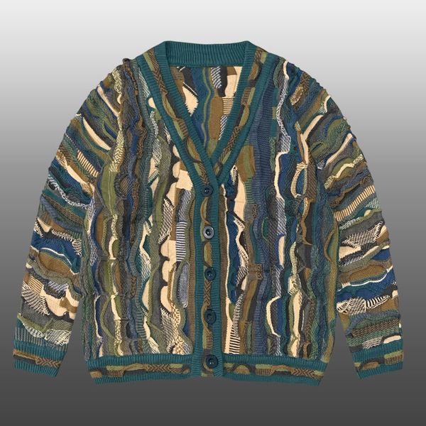 

men's sweaters quality colorful retro ethnic style sweater for men fall knitted cardigan fashion color mens vneck coat 230823, White;black