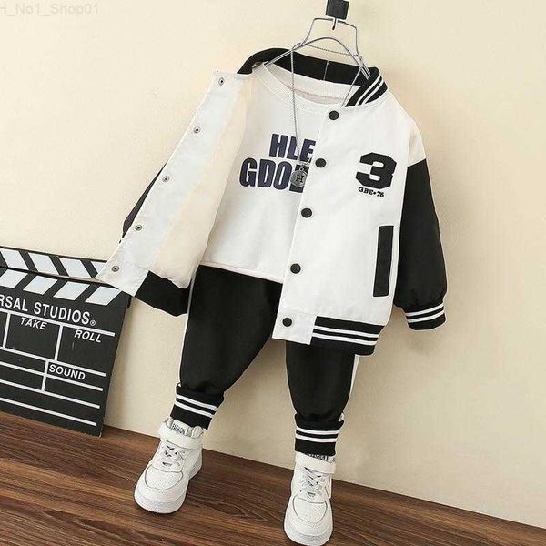 

kids sets/suits sets suits clothes boys spring autumn teen sports suit tracksuits children baseball clothing 2pcs coat pants 2 12y 230113 z2