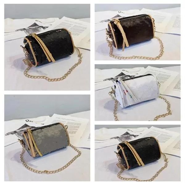 

designer kids pu shoulder handbag fashion baby girl messenger waist chest bags trend handbags mini purse256l, Black