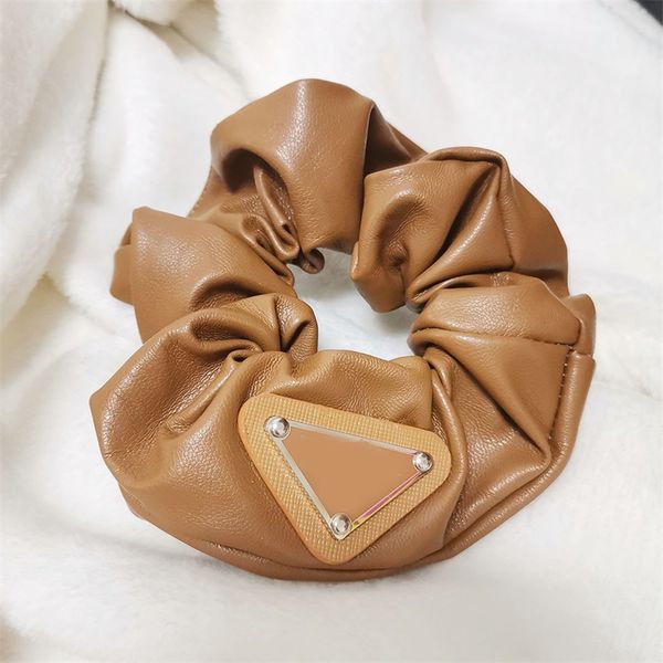 

luxury brand designer womens hair rubber bands hairs scrunchy ring clips elastic inverted triangle designers sports dance scrunchie hairband, Golden;silver