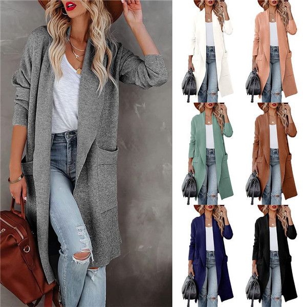 

women long blazers fashion spring autumn slim o-neck single breasted pocket outwear ladies blaser feminino, White;black