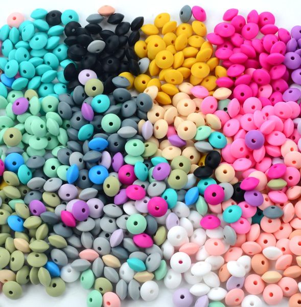 

lofca 50pcs 12mm silicone lentil beads baby teething beads bpa food grade making baby oral care pacifier chain accessorise6336007