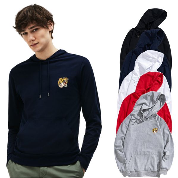

men's hoodies sweatshirts leopard tiger head letter casual breathable comfortable stretch cotton slim fit style male round neck size s-, Black