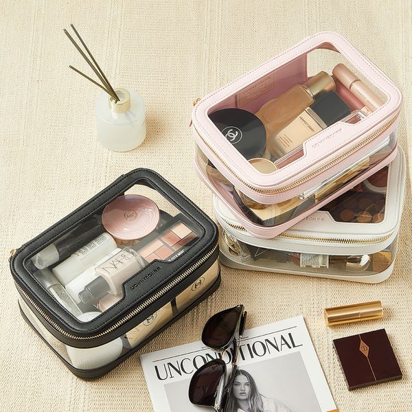 

cosmetic bags cases rownyeon clear makeup case toiletry bag travel train portable organizer transparent black 230824
