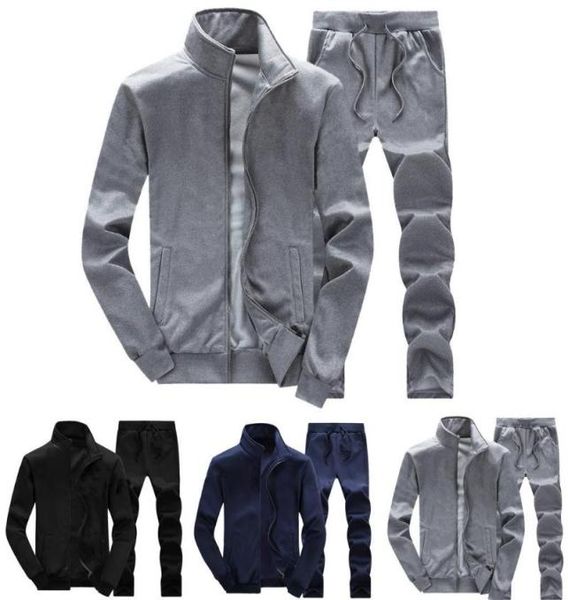 

men039s autumn winter solid sweatshirt pants sets sports suit tracksuit sets tracksuit men autumn winter sportswearg304478127, Gray