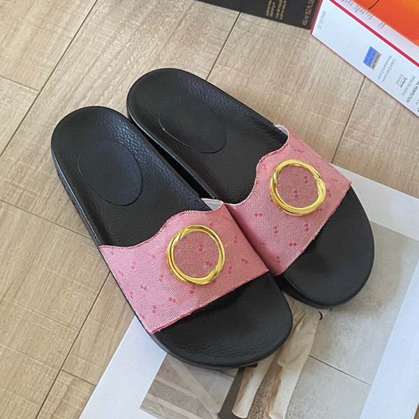 

designer slides women mens slippers couple flat shoes ins summer beach storm original private film genuine leather outsole-1, Black