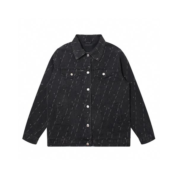 

mens jackets classic paris style denim jacket thin coat print letter casual stylist overcoat outwear, Black;brown