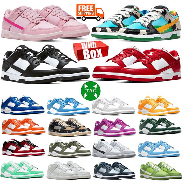 

designer casual shoes men women low panda triple pink grey fog brown university red orange medium olive georgetown with box gai sneakers tra, Black