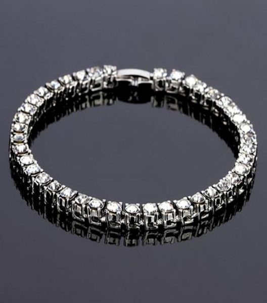 

fashion men hip hop tennis bracelet jewelry fhinestone rock style silver gold miami stainless steel cuban link chain bracelets for1230158, Golden;silver