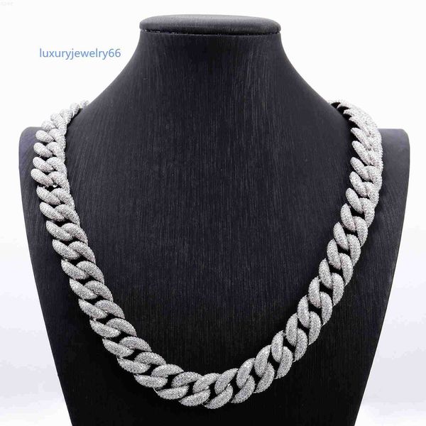 

mens jewelry silver chain necklace mossanite cuban link chain 925 silver