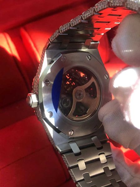 

designer watches version 2022 new skeleton moissanite diamonds watch pass test rose silver to p quality mechanical eta movement men luxury f, Slivery;brown