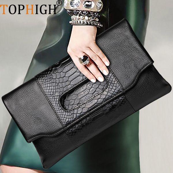 

evening bags igh snake pattern women handbags genuine leather fashion envelope clutch bag for 2023 day clutches wristlet 230824