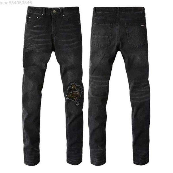 

flared jeans stacked purple designer man long pants trousers streetwear washed old jeans hole 28-40 msua, Blue