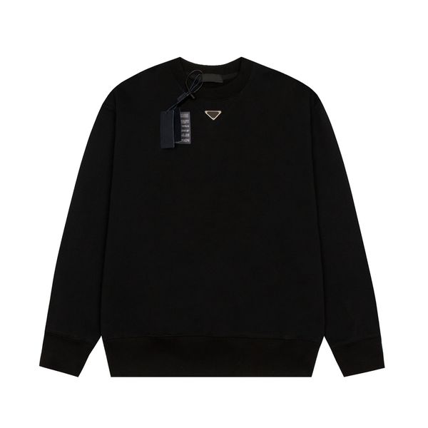

new style 23ss europe america sweatshirt men brand fashion leisure jumper shirt neck oversized chest imported pure cotton high weight sweate, Black