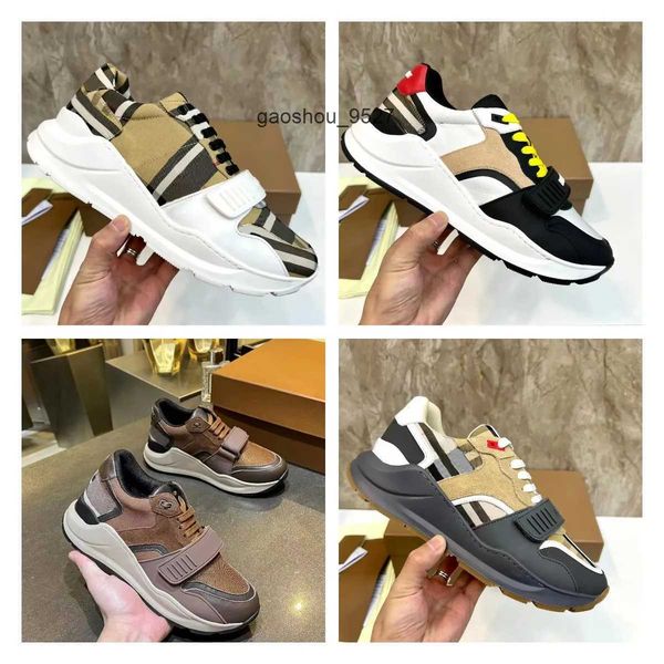 

c burberies burbreries burberriness designer sneakers striped vintage shoe sneaker men women platform shoes season shades flats casual shoes, Black