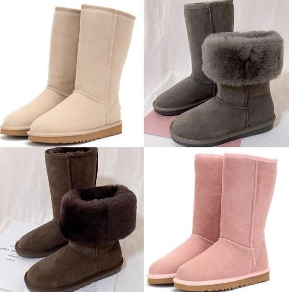 

designer australian woman classics thigh boot wool comfort antiskid shoes lady high-quality winter thick-soled outdoors snowfield keep warm, Black
