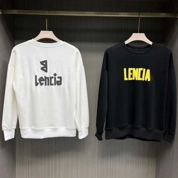

trendy brand sweatshirt designer hoodie autumn mens clothing foam letter printing pullover sweater round neck long-sleeved shirt casual bott, Black