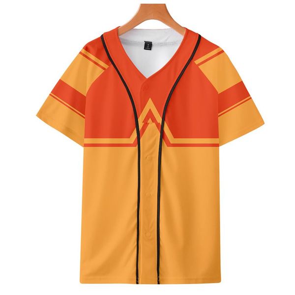 

avatar the last airbender baseball t-shirt men women harajuku hip hop short sleeve baseball jersey street wear cosplay costume2509, Black