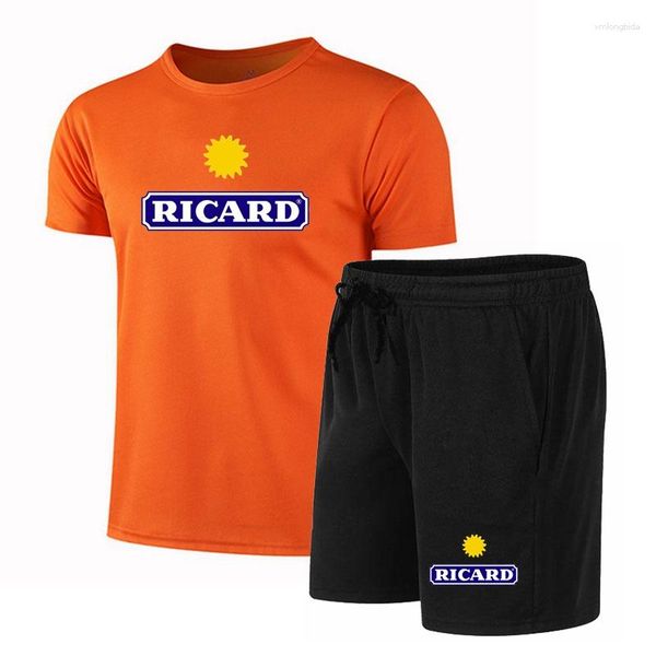 

men's tracksuits 2023 summer men's t-shirt shorts set sports print leisure fashion breathable short sleeve, Gray