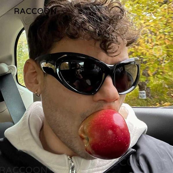 

sunglasses oversized y2k sunglasses women lady trendy big frame vintage wrap around sun glasses fashion futuristic punk silver sha249v, White;black