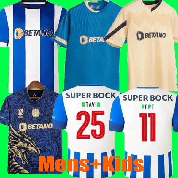

23 24 fc portos soccer jerseys player version training 2023 2024 home away yellow 130 years anniversary cpepe ampeoes mehdi luis diaz men fo, Black;yellow