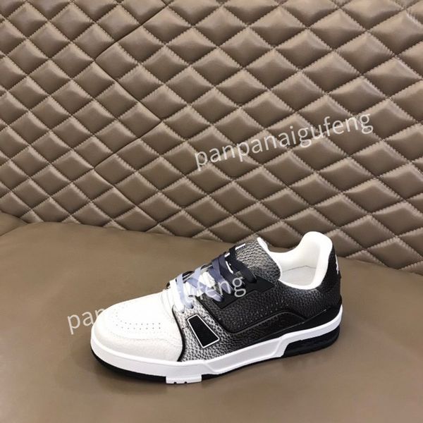

designer sneakers calfskin casual shoes men women vintage trainer reflective sneaker mens platform shoe white womens leather trainers rd2206, Black