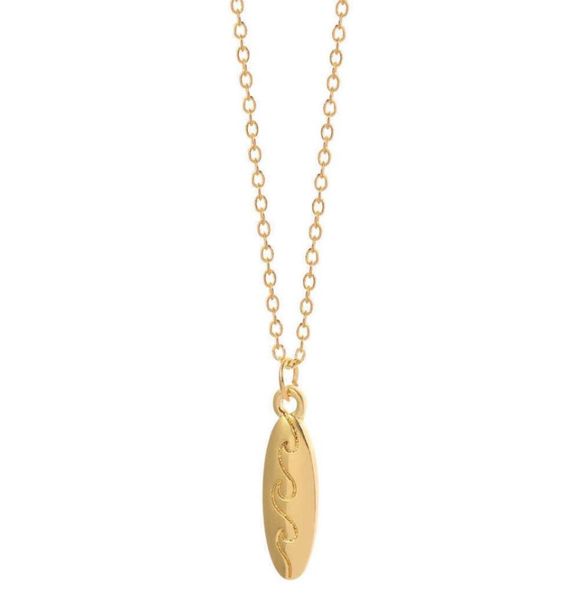 

classic 925 sterling silver gold filled surf board charm wave necklaces pendant jewelry for women or men70009198579258
