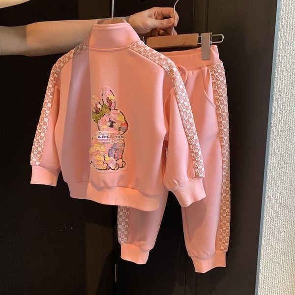 

clothing sets girls autumn clothes set sport long sleeve jacket and pants fashion falll toddler girl outfits 2 12 y 230823, White