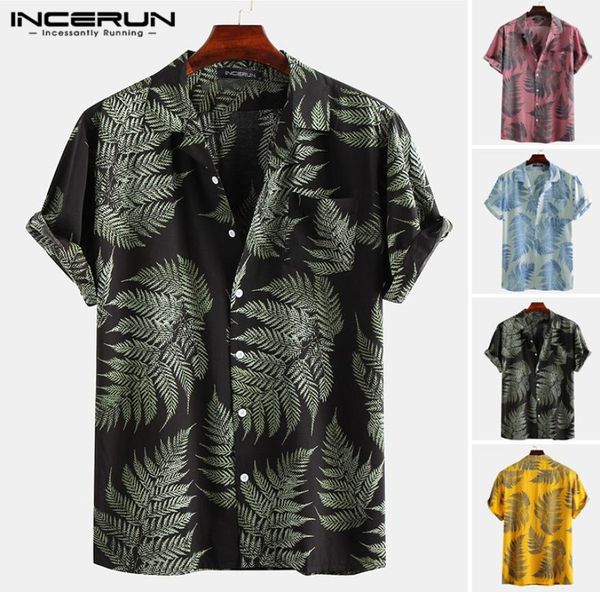 

men039s casual shirts incerun fashion printed hawaiian shirt men short sleeve 2021 lapel beach tropical streetwear holiday butt6900335, White;black