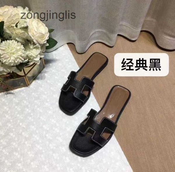 

oran slipper summer 2023 herr bear designer women slippers women's shoes sandal baida color matching leatherr flat sandals for tourism