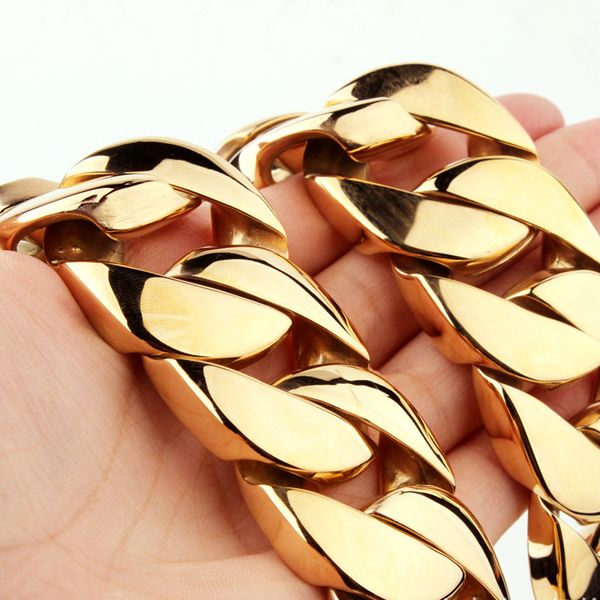 

32mm gold silver miami cuban link heavy strong chain men necklace jewelry set