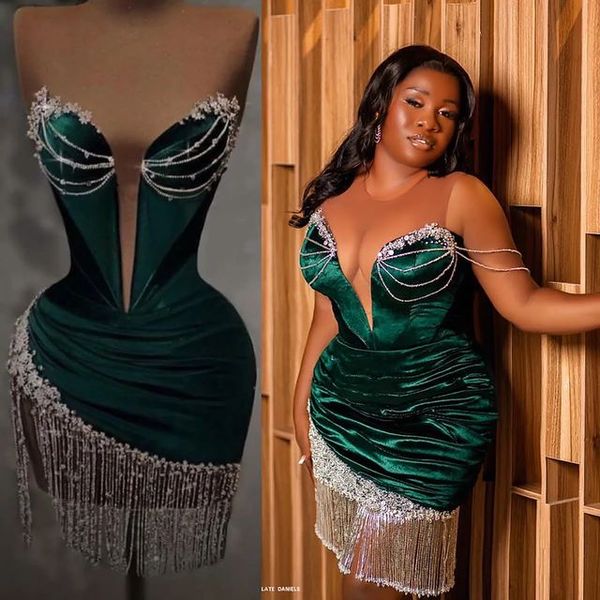 

2023 dark green sheath graduation dress beaded crystals short mini homecoming party formal cocktail prom bridesmaid gowns dresses zj427, Blue;red