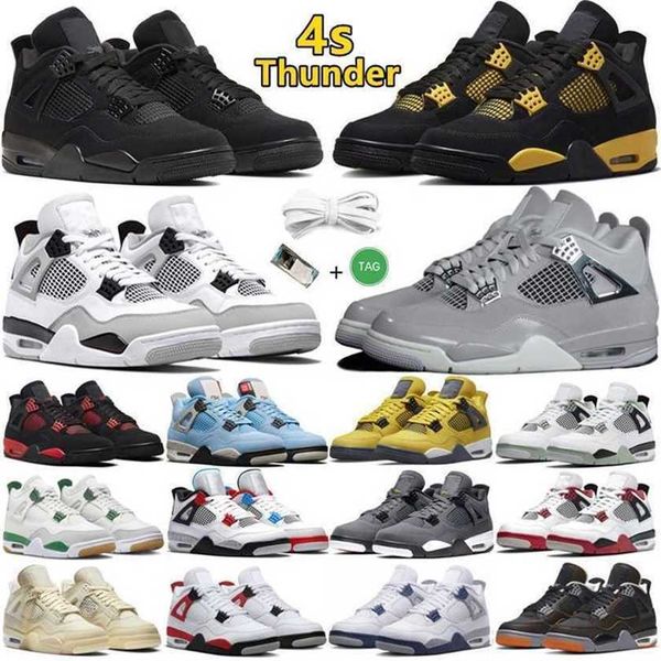 

4 jumpman 4s mens basketball shoes frozen moments thunder pine green military black cat sail university blue seafoam metallic red men women
