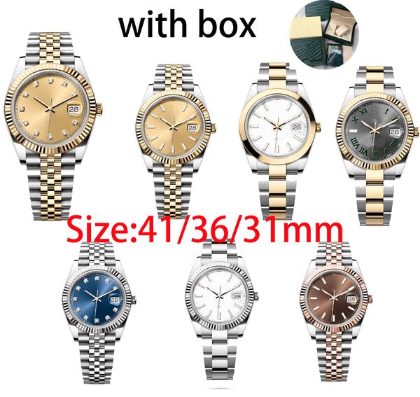 

mens watches designer watches waterproof luminous mechanical watch 41mm date just automatic watch mens designer oyster 31mm ladies watch, Slivery;black