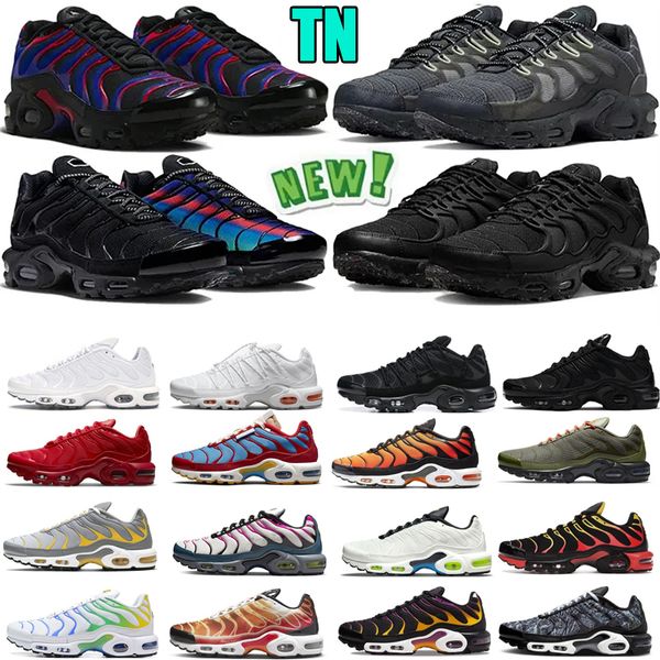 

plus tn running shoes men sneaker triple white red metallic silver worldwide fire ice oreo hyper sky bule rainbow smoke grey neon men women