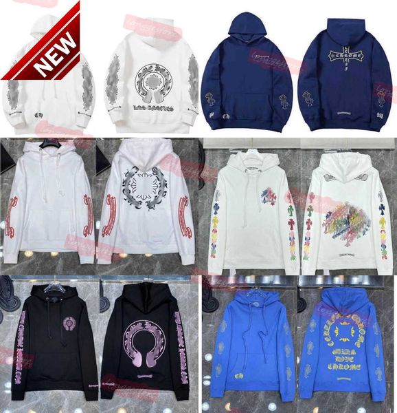 

men's hoodies sweatshirts designer mens winter heart hoodie ch long sleeve loose coat hooded hoody men chromees 7wj a7#s to 4xl, Black