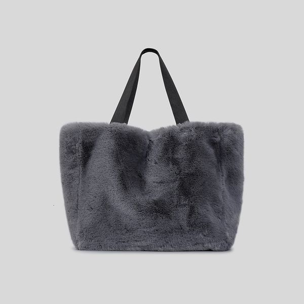 

evening bags casual large capacity plush tote bag luxury faux fur women handbags fluffy lady shoulder bag big female purses winter 230824