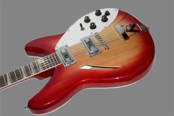 

wholesale -china guitar deluxe model 36012 string electric guitar semi hollow cherry burst