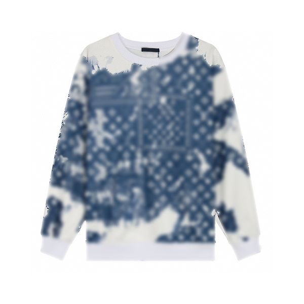 

23ss men women designer sweatshirts hoodies tie dye blue letter print casual fashion men, Black