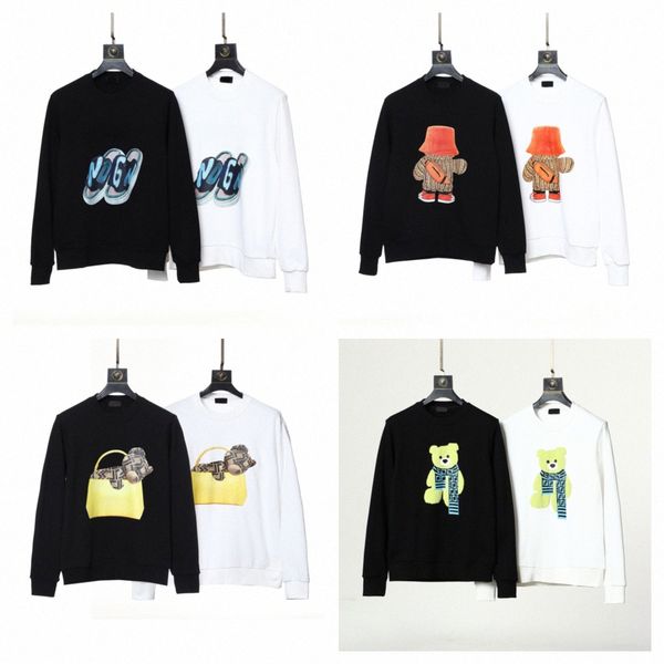 

mens designers hoodie sweatshirts men hooded clothing high street print women hoodies pullover winter sweatshirt t1k0#, Black