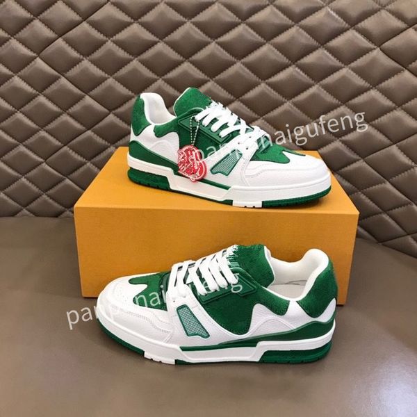 

luxury designer sneakers calfskin casual shoes men women vintage trainer reflective sneaker mens platform shoe white womens leather trainers, Black