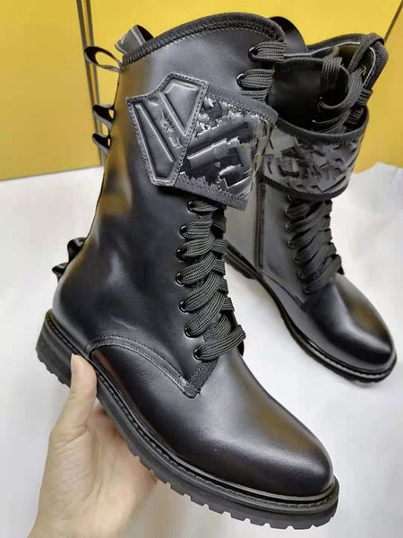 

with box luxury designer leather women boots desert boot flamingos real leathers coarse winter designers shoes platform martin martins marte, Black