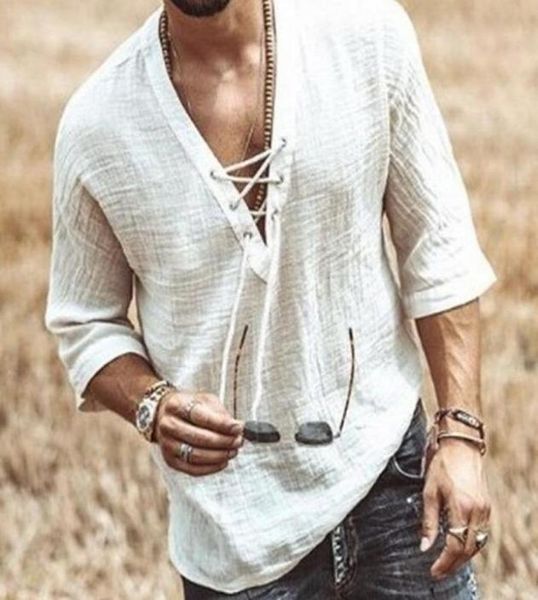 

men medieval renaissance grooms pirate tunic larp costume lace up shirt middle age viking cosplay men039s casual shir8424058826, White;black