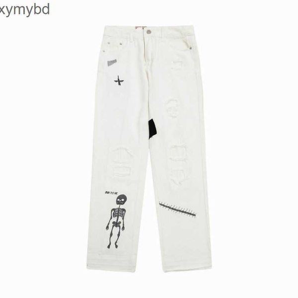 

2023 designer jeans for womens mens garreys make old washed fashion pants straight trousers heart letter prints for woman man casual long st, Blue